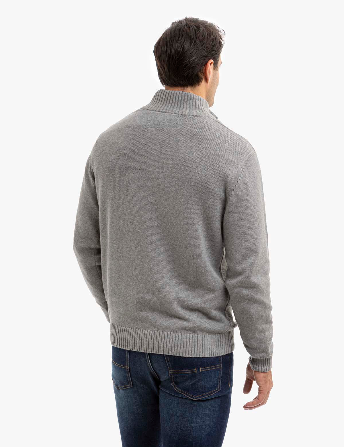 FRONT TEXTURED 1/4 ZIP SWEATER - Image 8