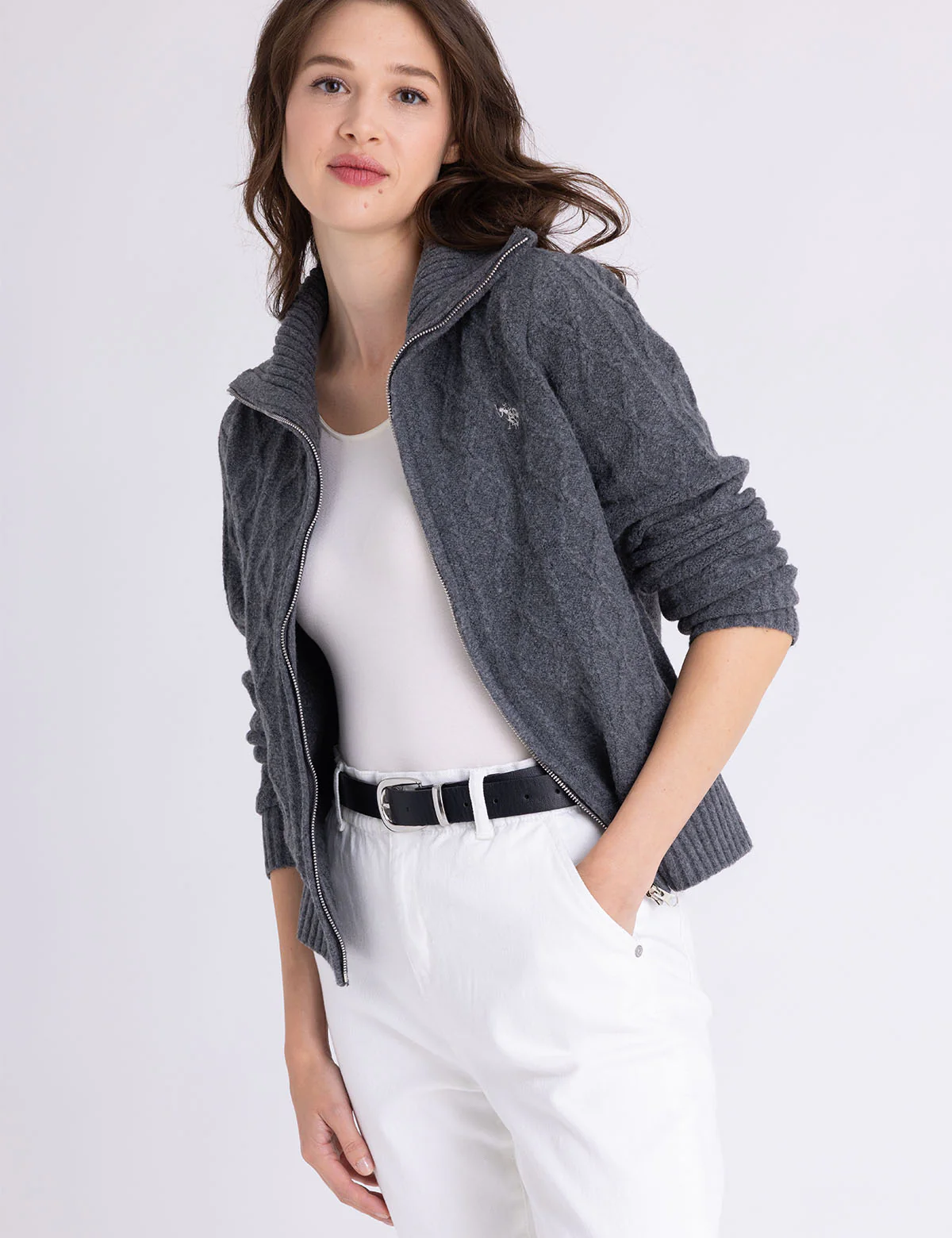 FULL ZIP CABLE SWEATER - Image 7