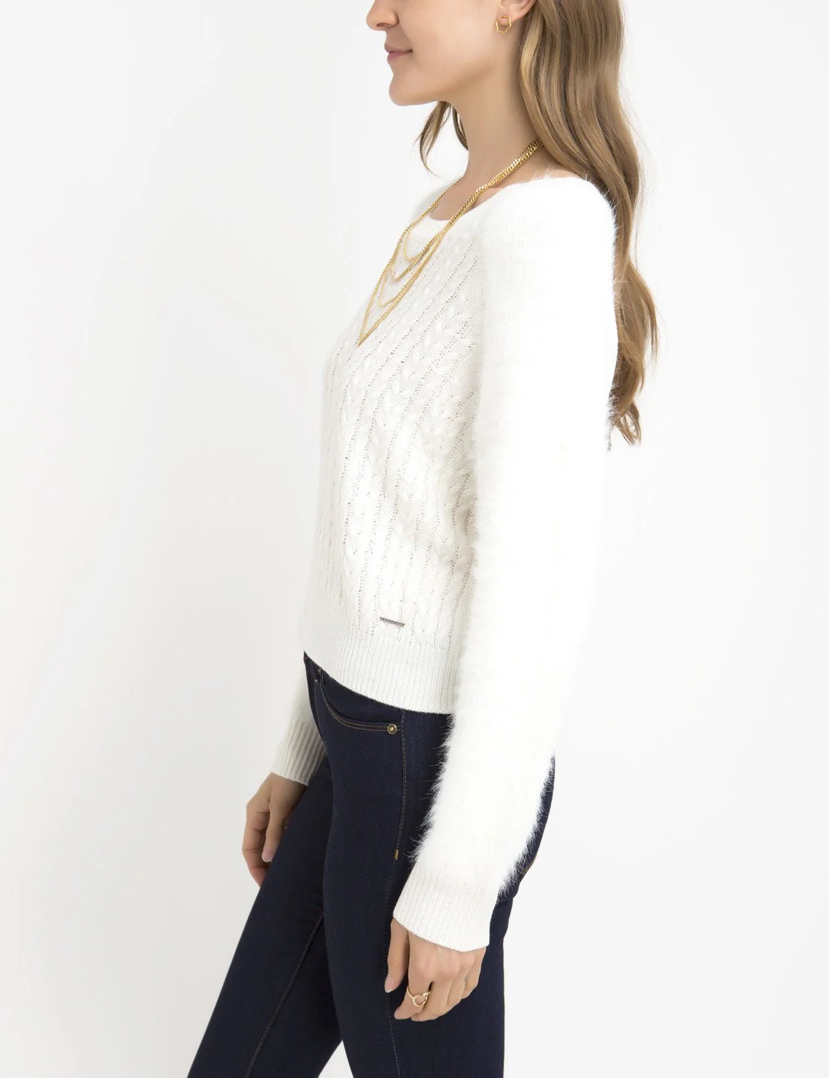 FUZZY MIXED STITCH SWEATER - Image 4