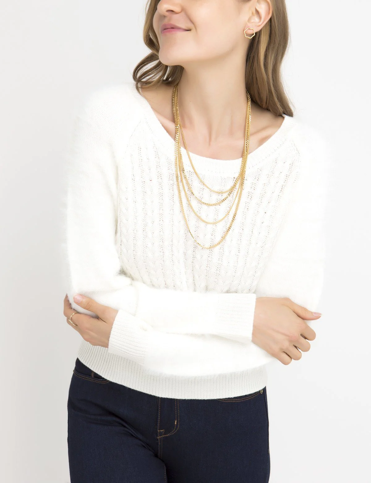 FUZZY MIXED STITCH SWEATER - Image 5
