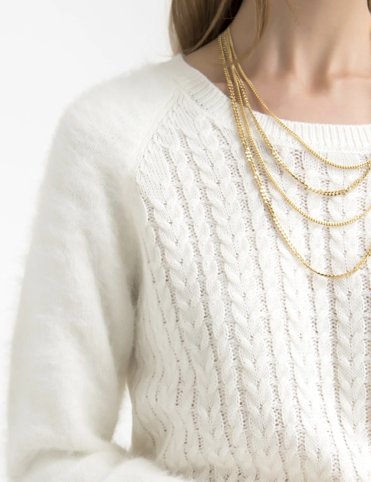 FUZZY MIXED STITCH SWEATER - Image 7