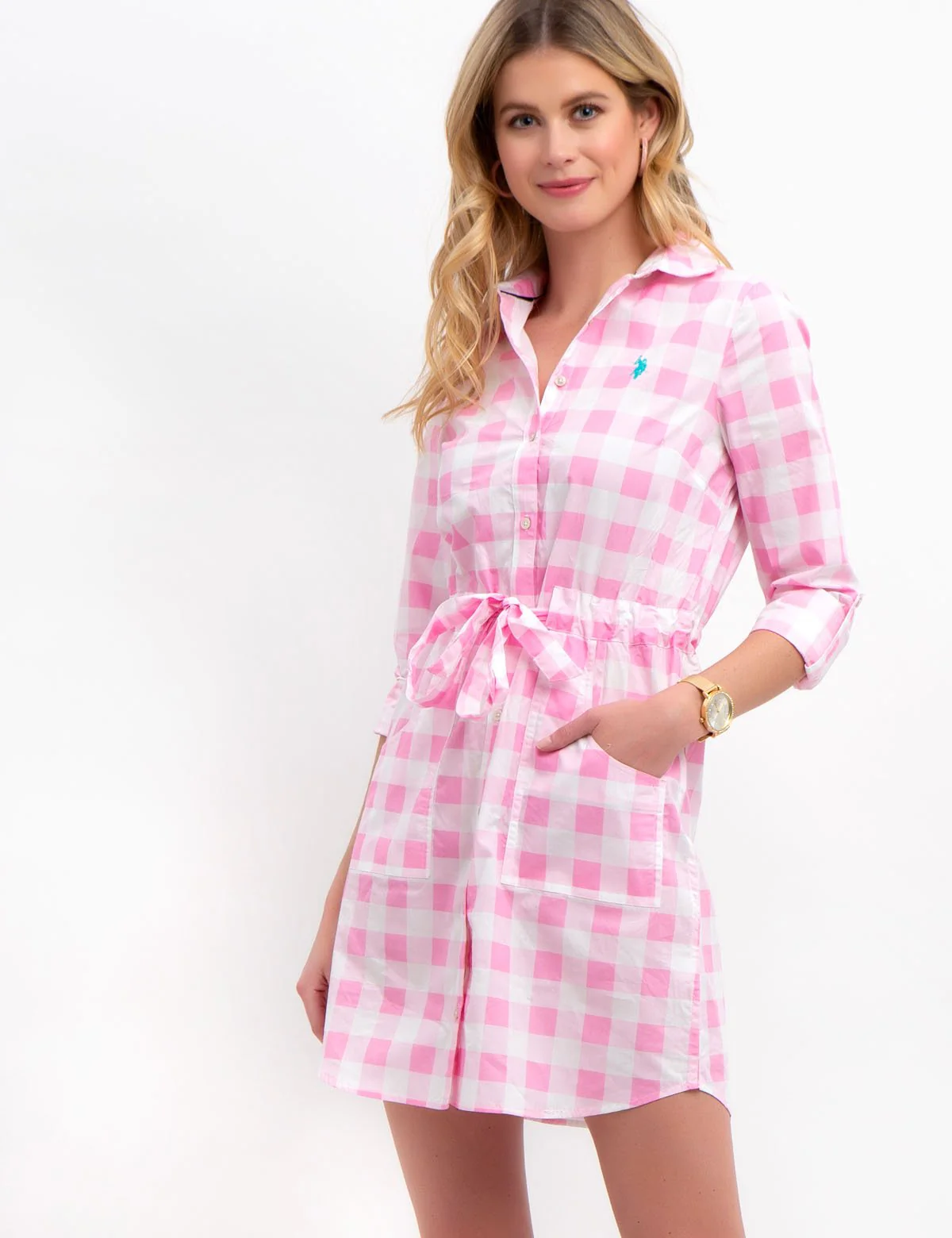 GINGHAM POPLIN DRESS - Image 2