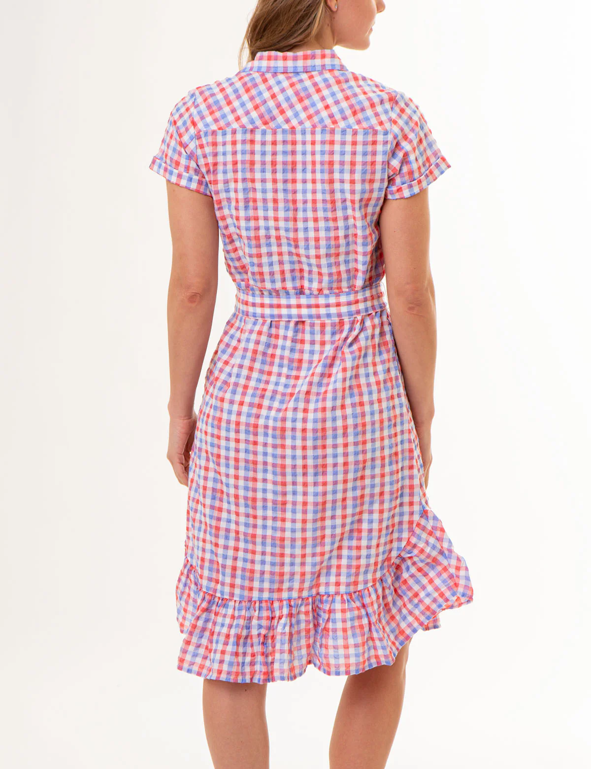 GINGHAM RUFFLE HEM DRESS - Image 3