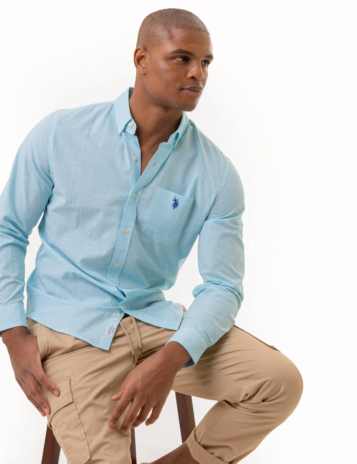 GINGHAM SLUB POPLIN LONG SLEEVE SHIRT - Image 13