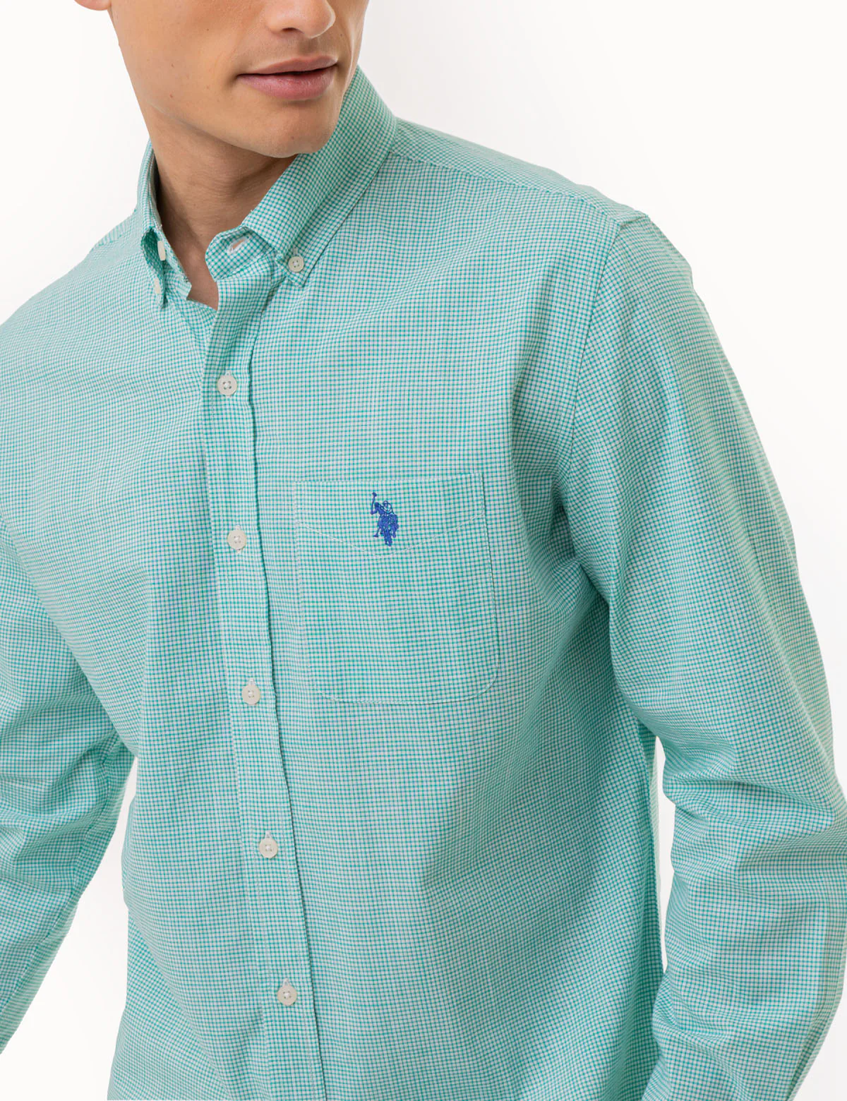 GINGHAM SLUB POPLIN LONG SLEEVE SHIRT - Image 8