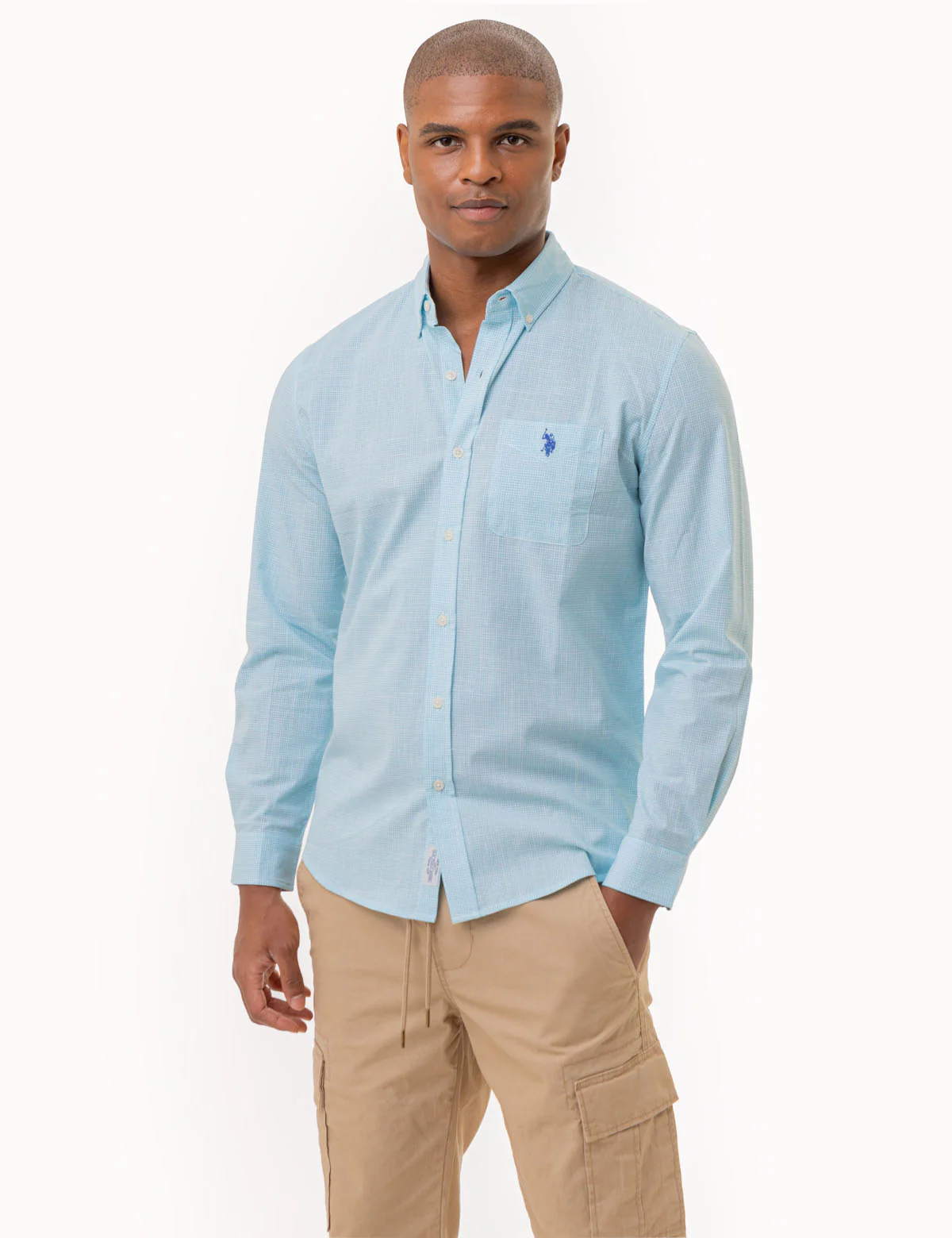 GINGHAM SLUB POPLIN LONG SLEEVE SHIRT - Image 9