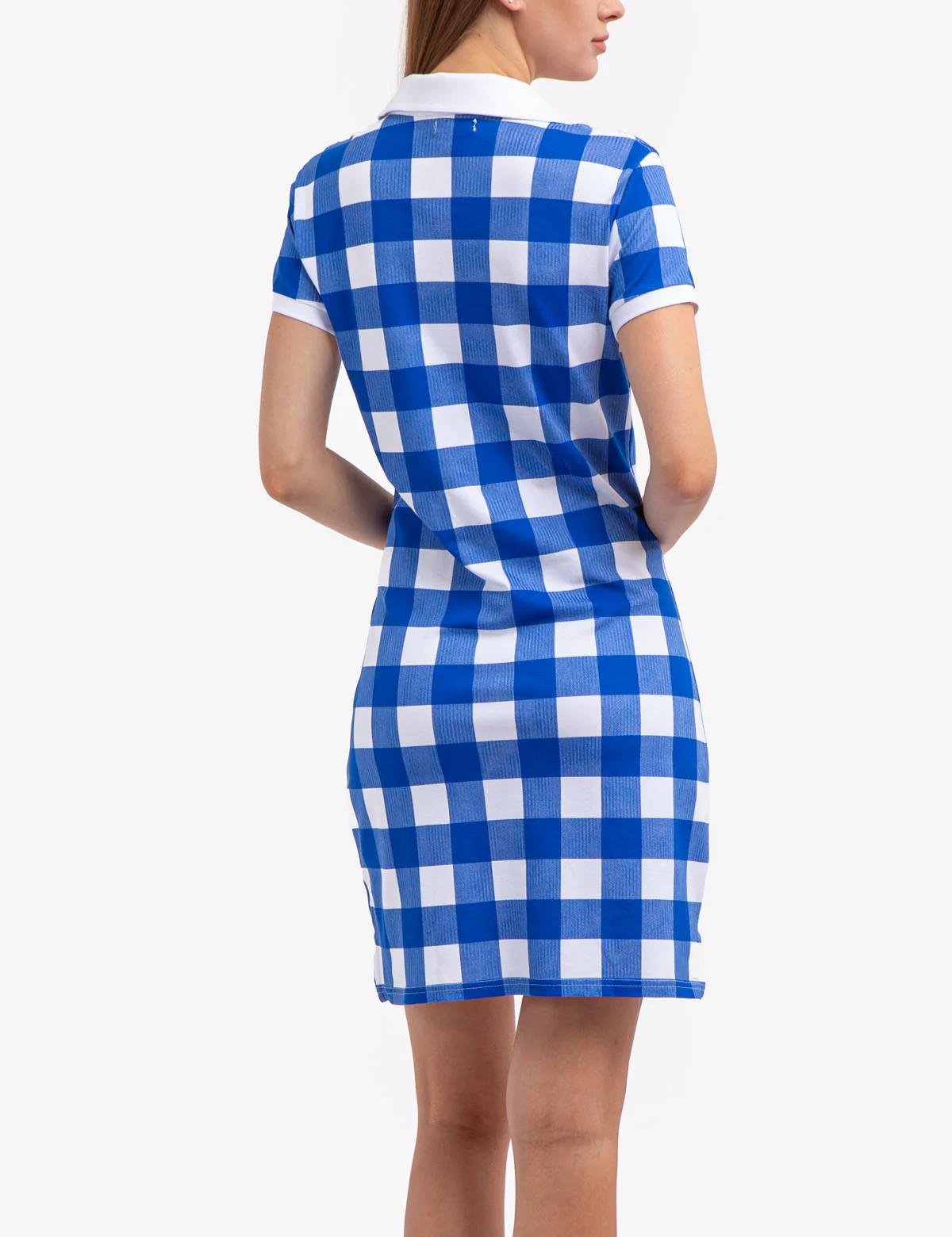 GINGHAM SPLIT NECK POLO DRESS - Image 4