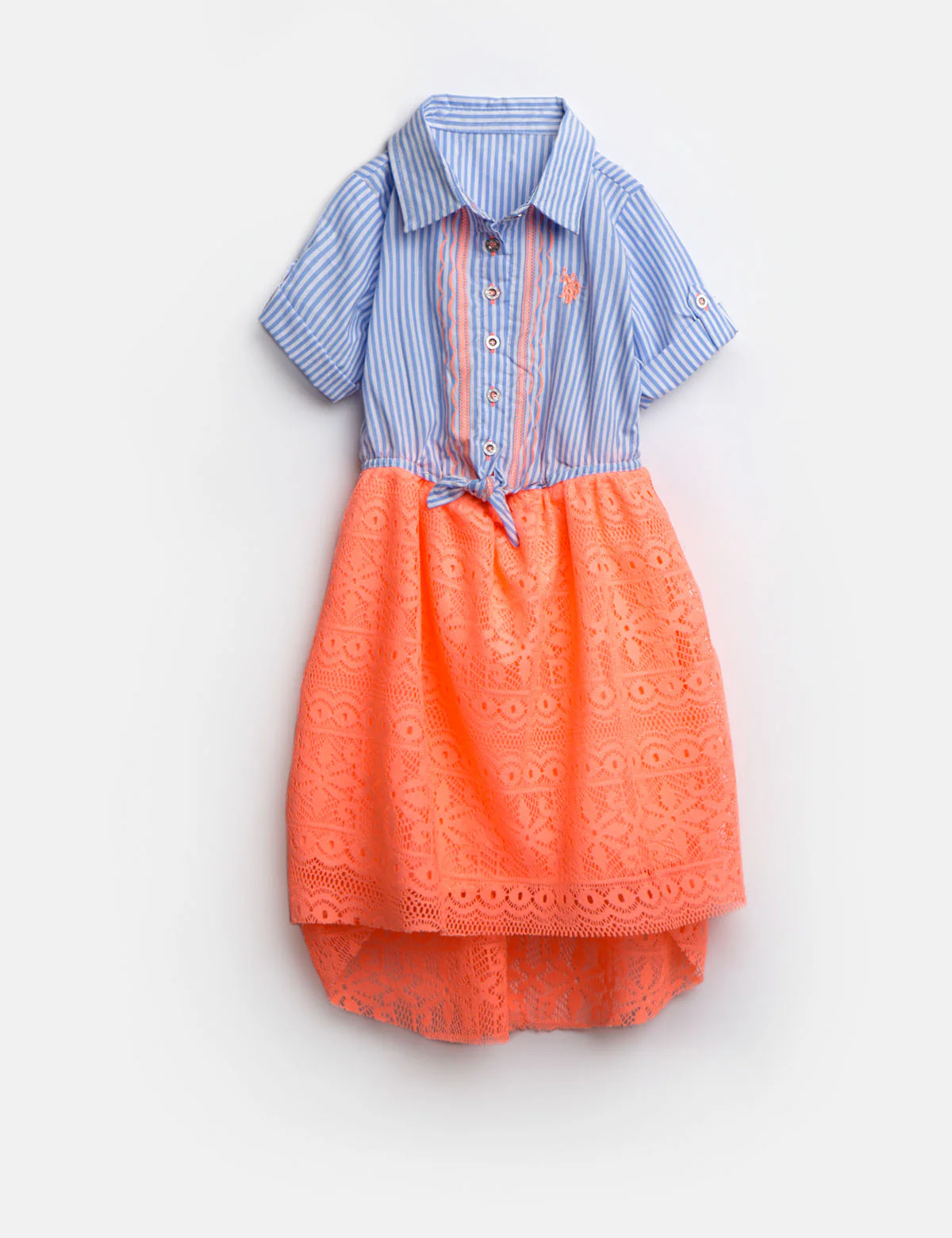 GIRLS DRESS WITH STRIPES AND LACE - Image 5