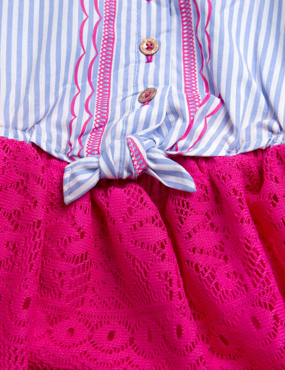 GIRLS DRESS WITH STRIPES AND LACE - Image 3
