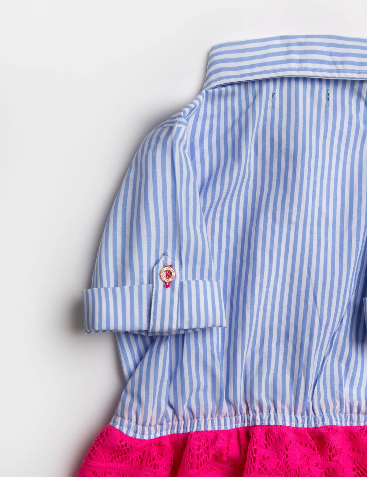 GIRLS DRESS WITH STRIPES AND LACE - Image 4
