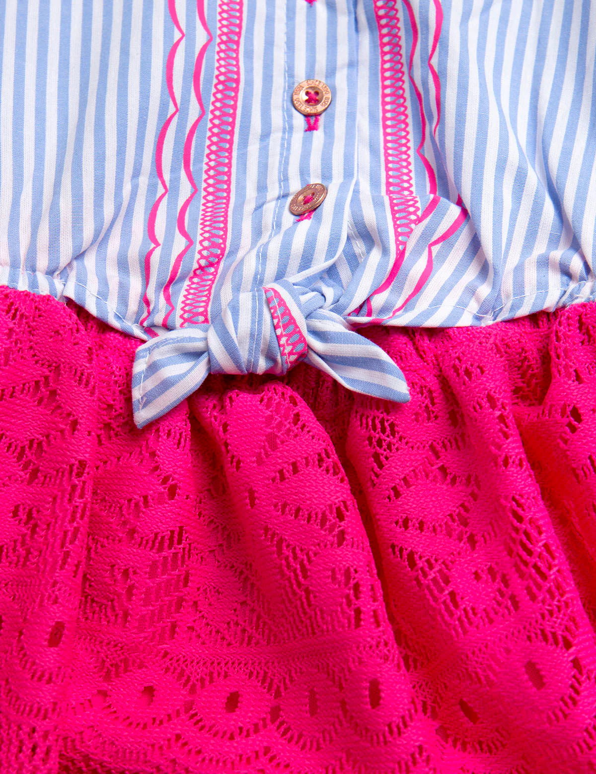 GIRLS DRESS WITH STRIPES AND LACE - Image 7