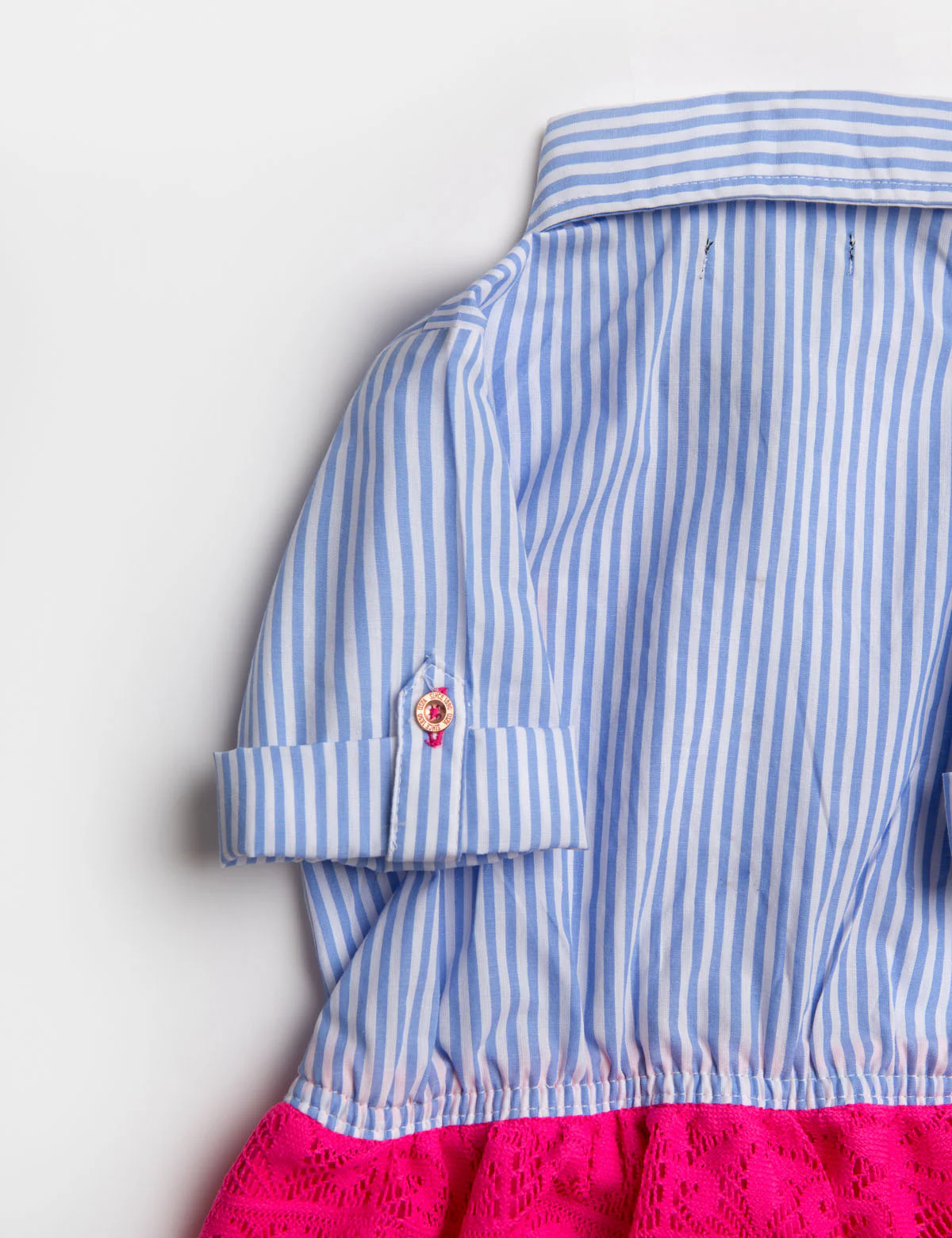 GIRLS DRESS WITH STRIPES AND LACE - Image 8