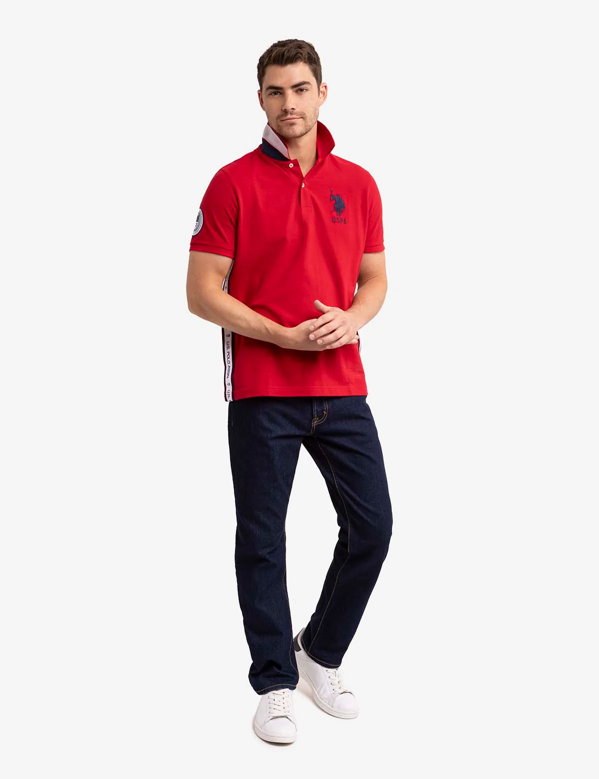 GRAPHIC TRIM PIQUE POLO SHIRT - Image 3