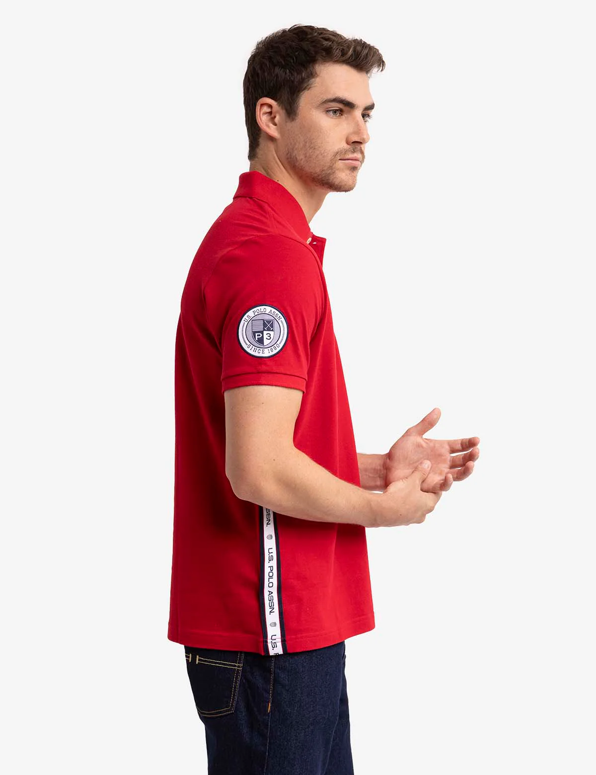 GRAPHIC TRIM PIQUE POLO SHIRT - Image 4
