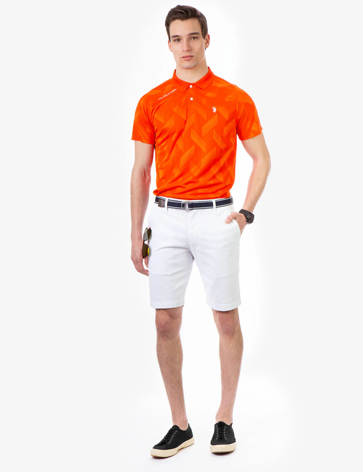 HARTFORD STRETCH TWILL BELTED SHORTS - Image 2