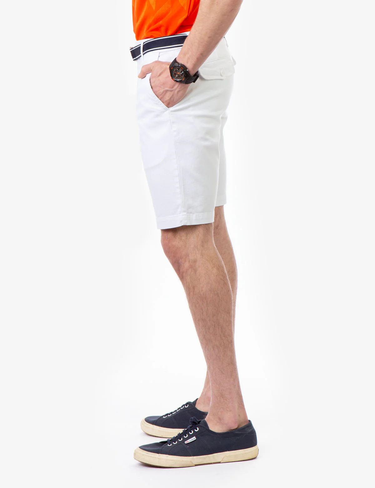HARTFORD STRETCH TWILL BELTED SHORTS - Image 3