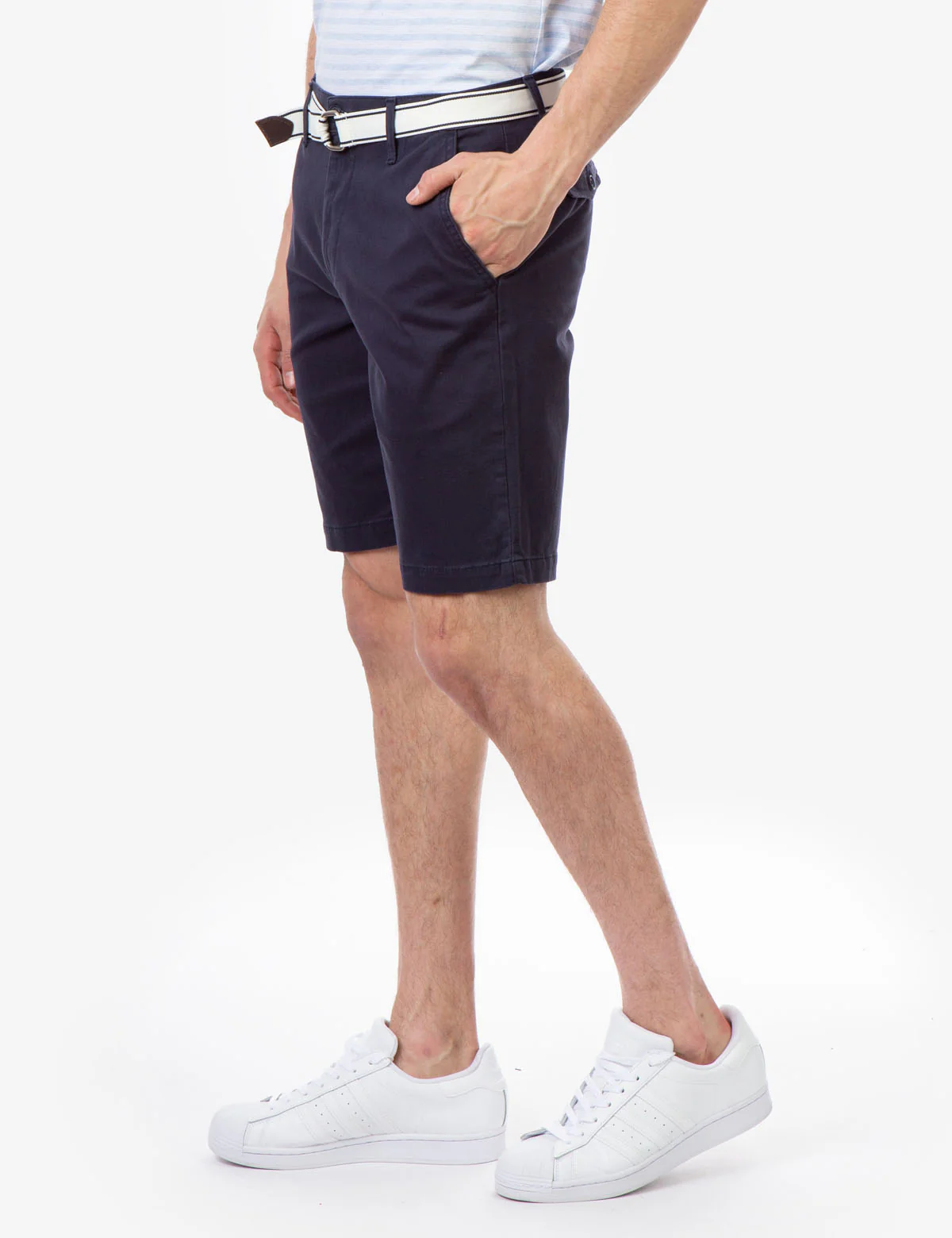 HARTFORD STRETCH TWILL BELTED SHORTS - Image 2