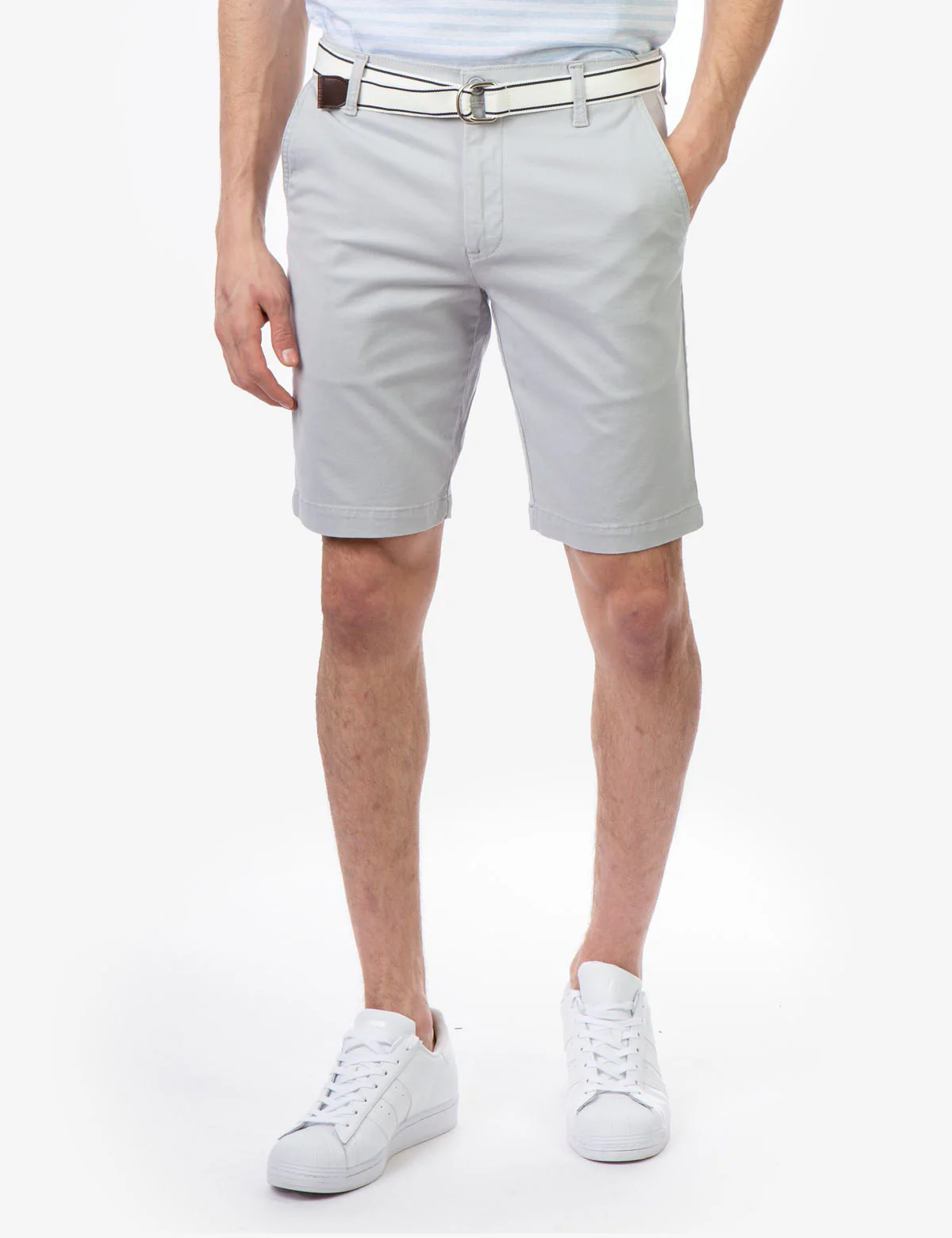 HARTFORD STRETCH TWILL BELTED SHORTS - Image 4
