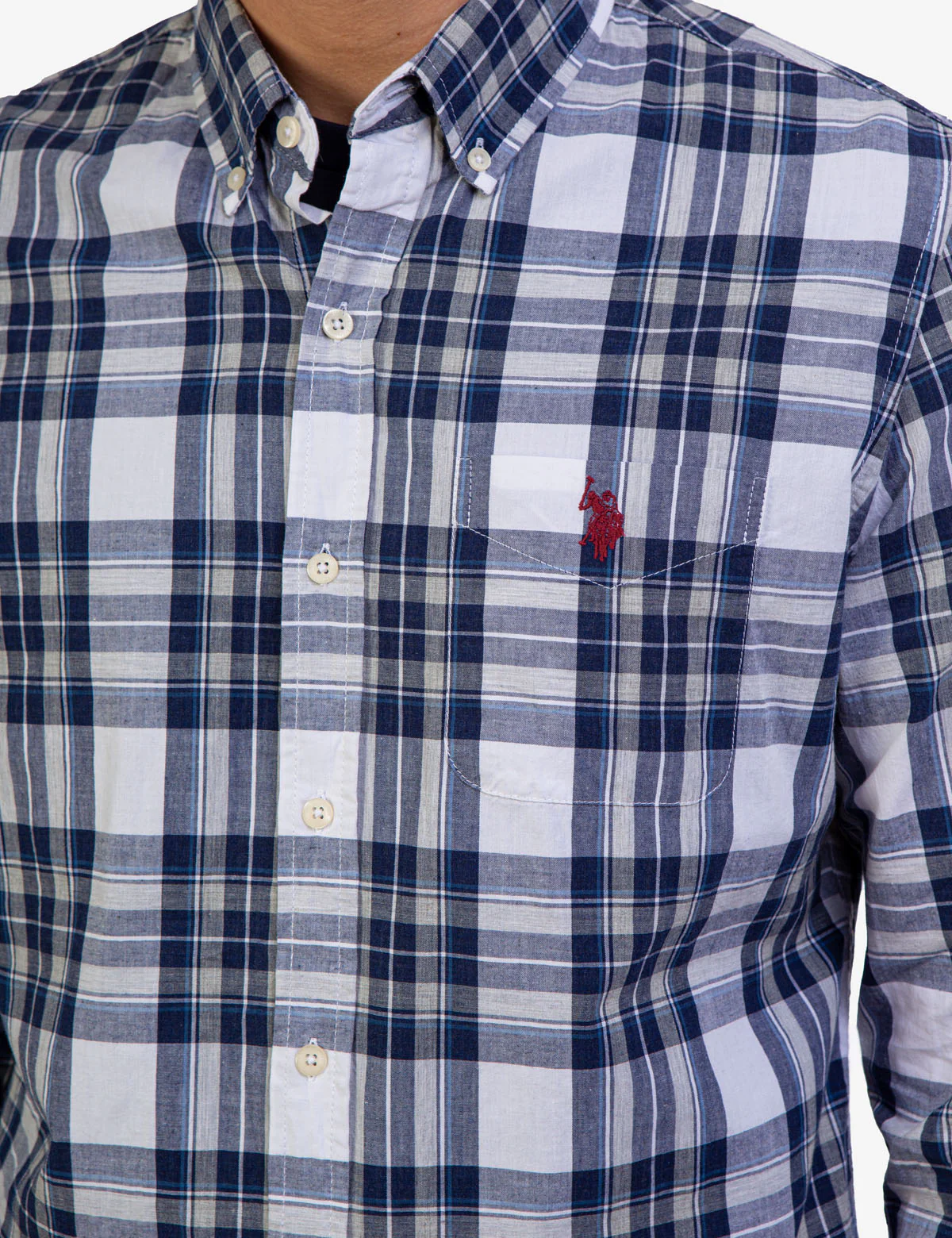 HEATHER POPLIN PLAID LONG SLEEVE SHIRT - Image 5