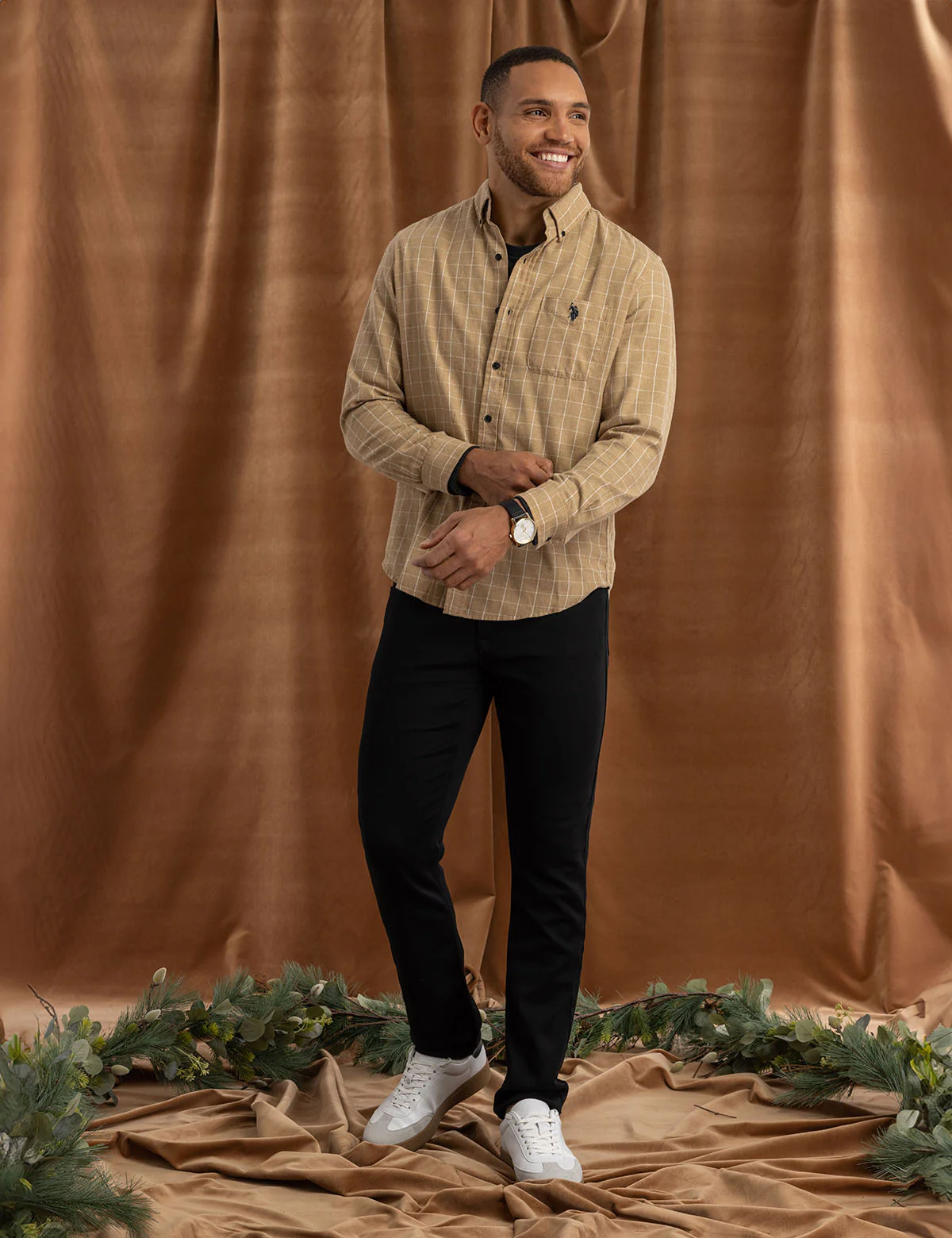 HEATHERED PEACHED TWILL LONG SLEEVE SHIRT - Image 6