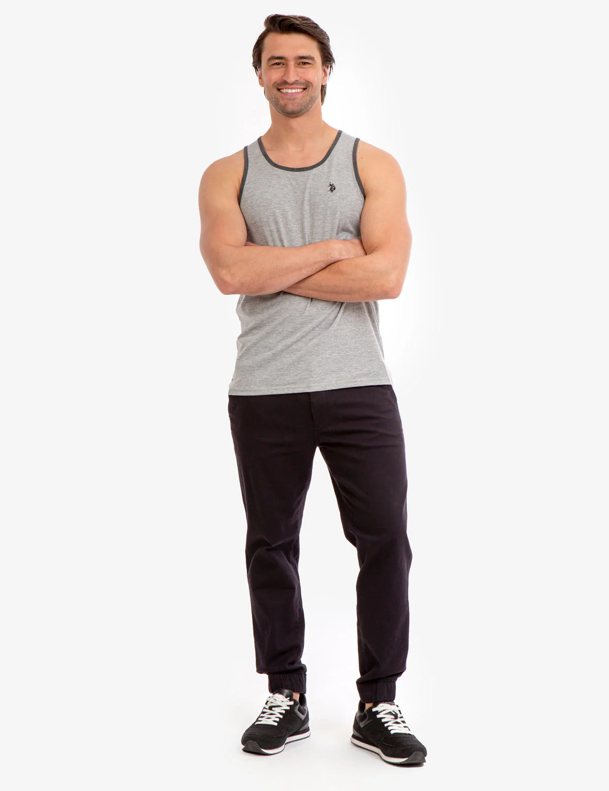 HEATHERED RINGER TANK TOP