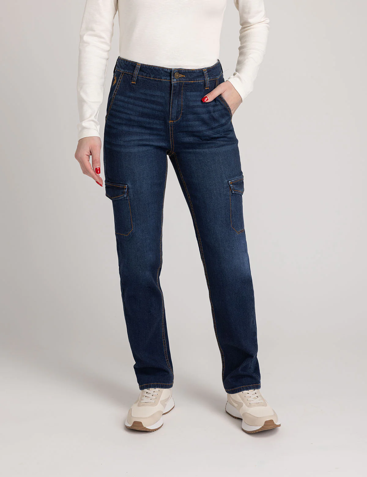 HIGH RISE CARGO JEANS - Image 2