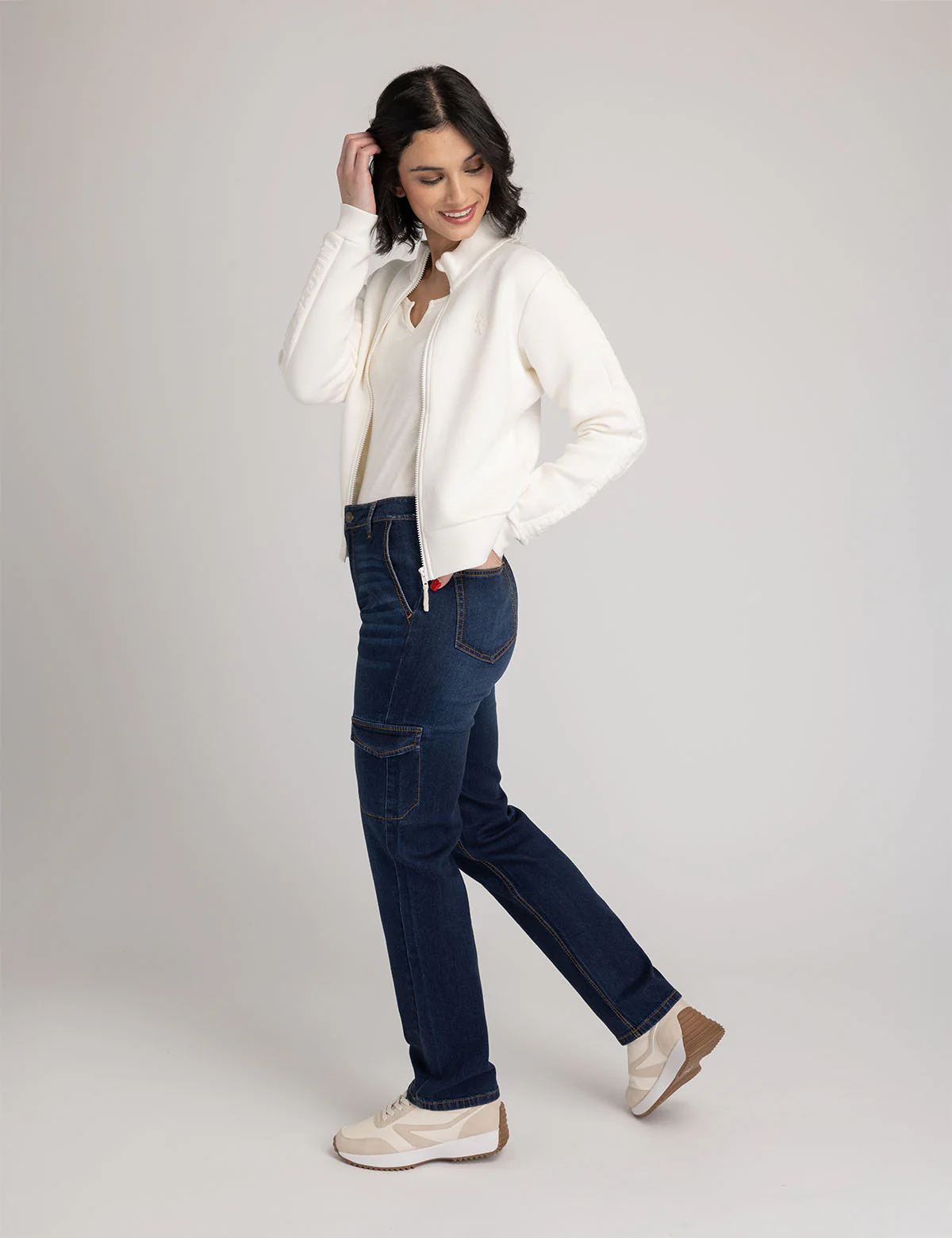 HIGH RISE CARGO JEANS - Image 9