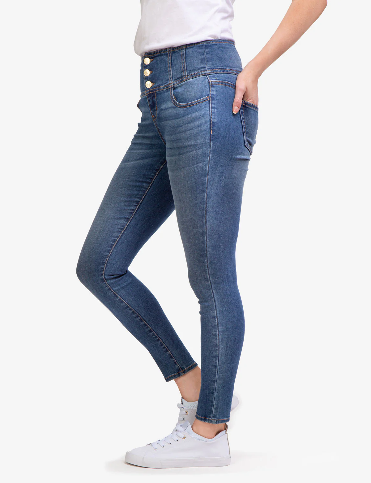 HIGH RISE CORSET SKINNY JEANS - Image 3