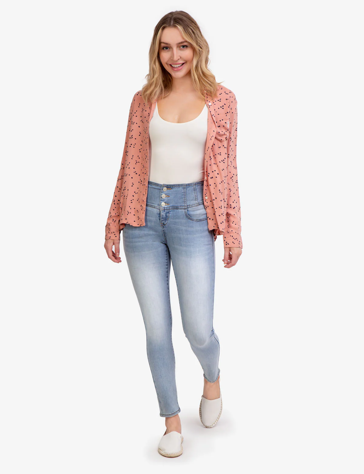 HIGH RISE CORSET SKINNY JEANS