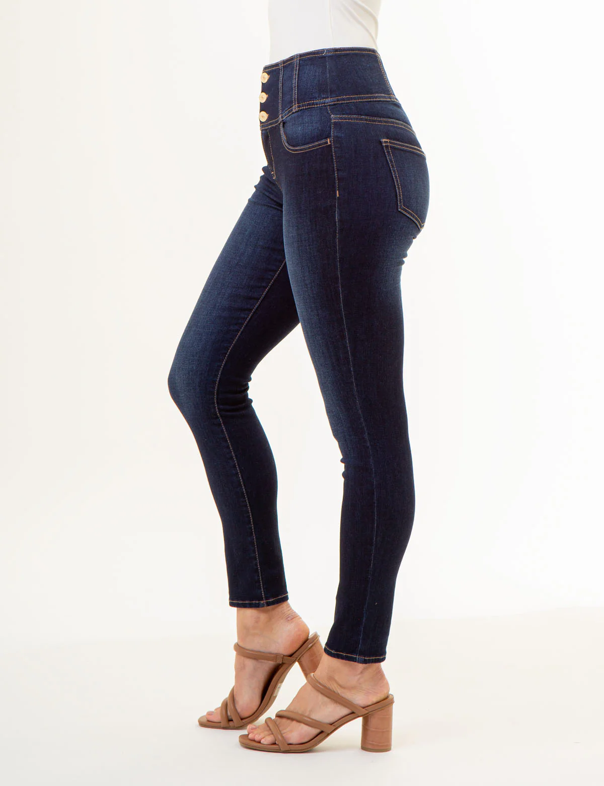 HIGH RISE CORSET SKINNY JEANS - Image 3