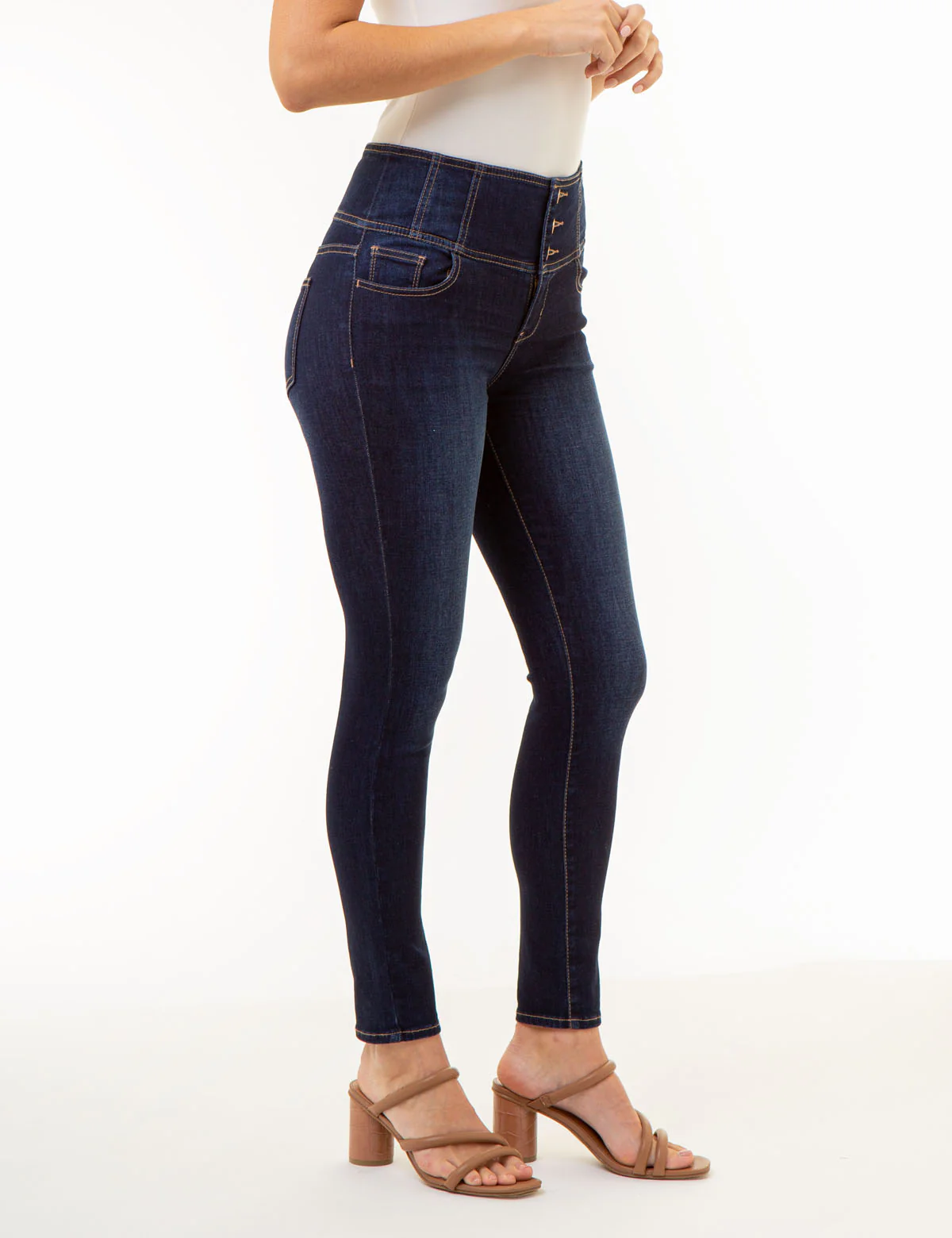 HIGH RISE CORSET SKINNY JEANS - Image 5