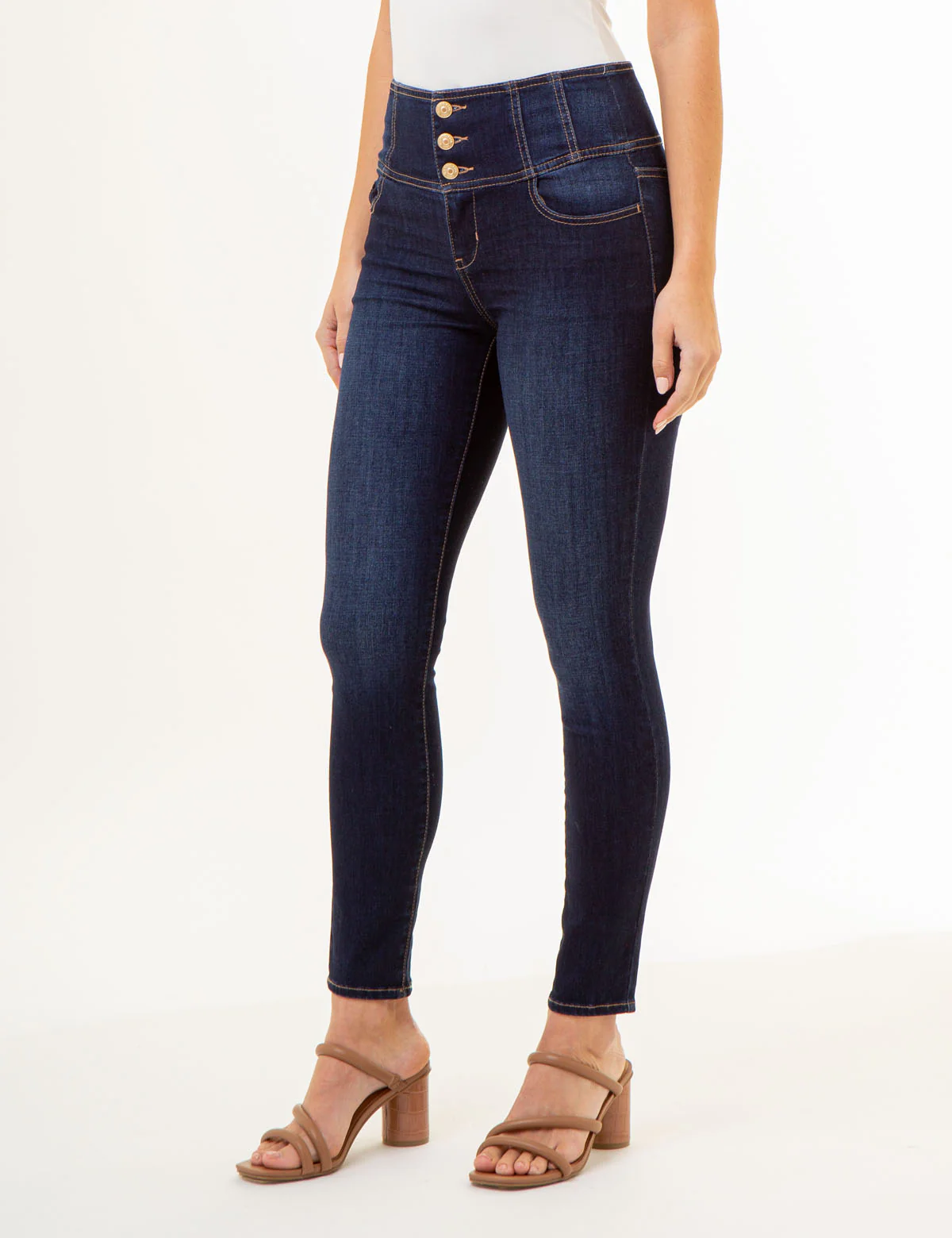 HIGH RISE CORSET SKINNY JEANS - Image 6
