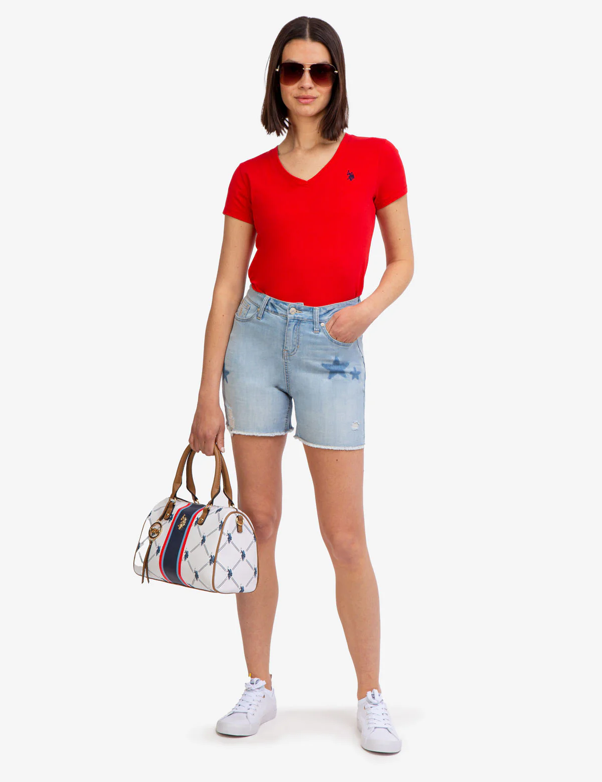 HIGH RISE DESTRUCTED STAR DENIM SHORTS - Image 3