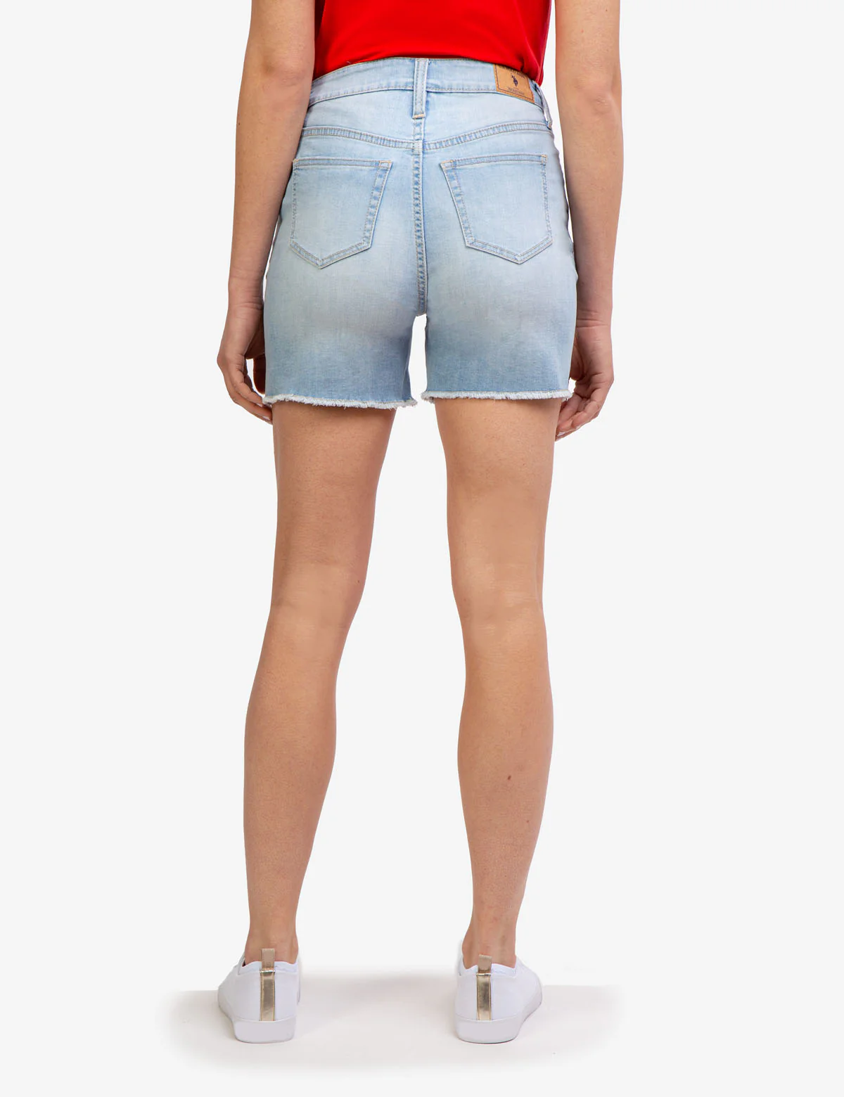 HIGH RISE DESTRUCTED STAR DENIM SHORTS - Image 5
