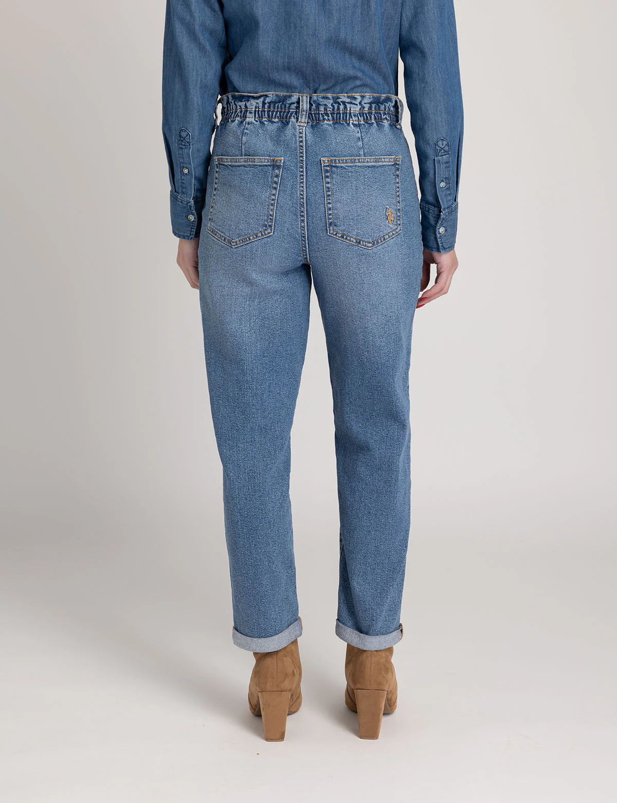 HIGH RISE PAPERBAG CROPPED JEANS - Image 4