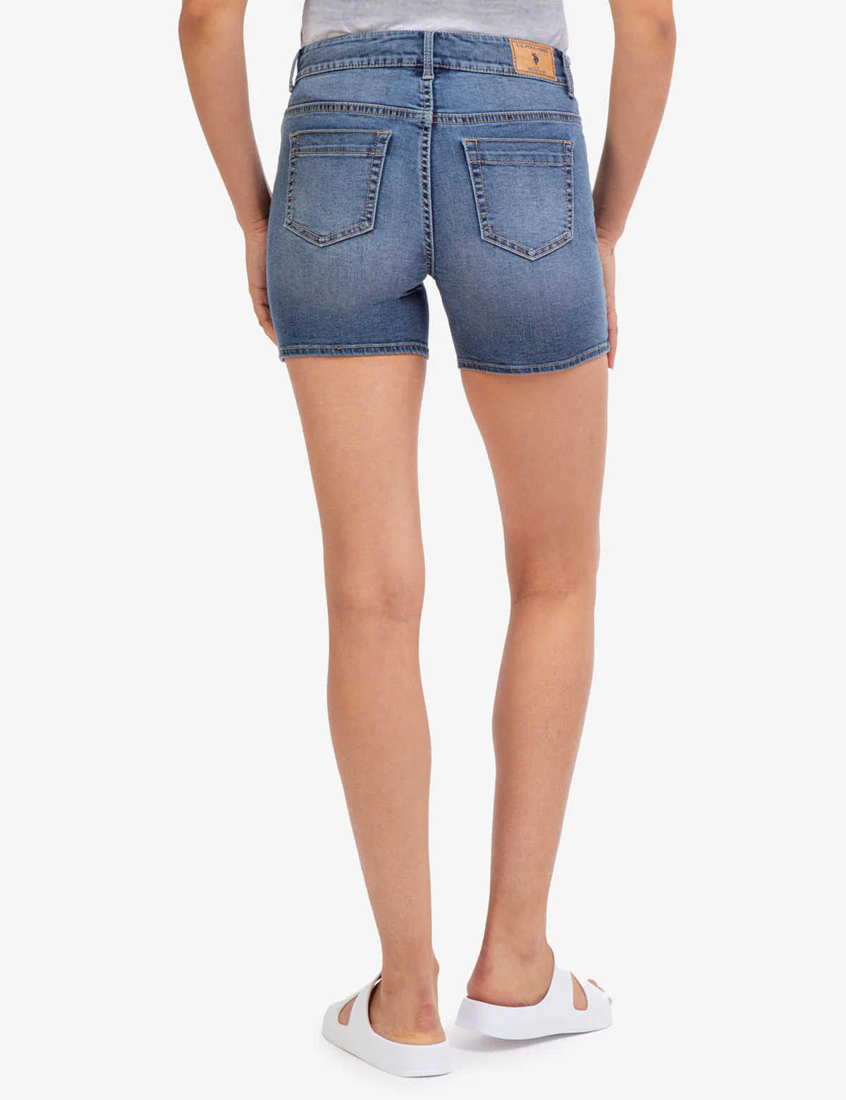 HIGH RISE VINTAGE YOKE DENIM SHORTS - Image 4