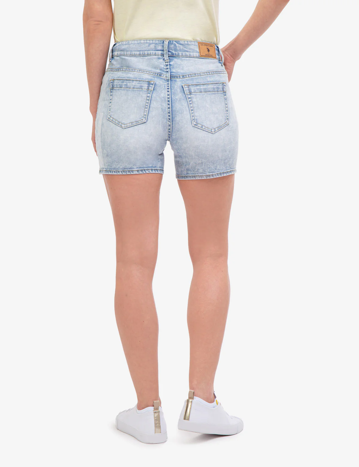 HIGH RISE VINTAGE YOKE DENIM SHORTS - Image 5