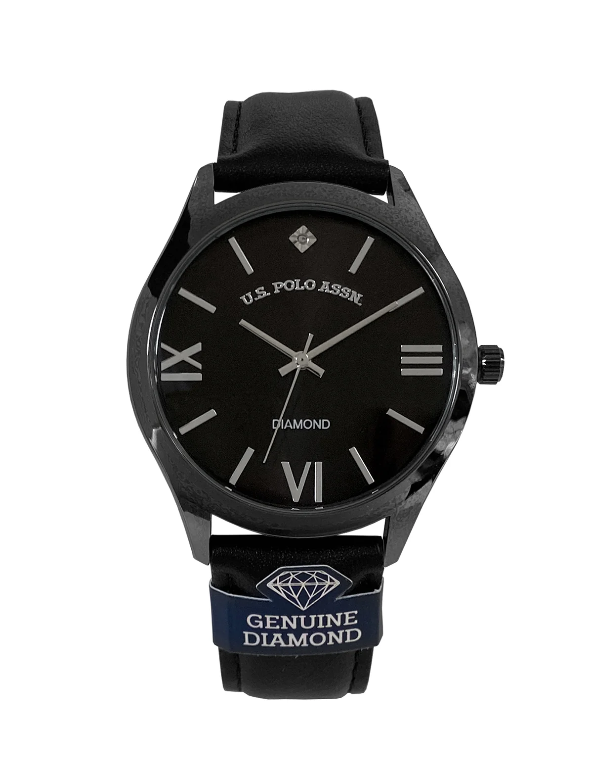 HIS AND HERS BLACK STRAP DIAMOND WATCH SET - Image 2