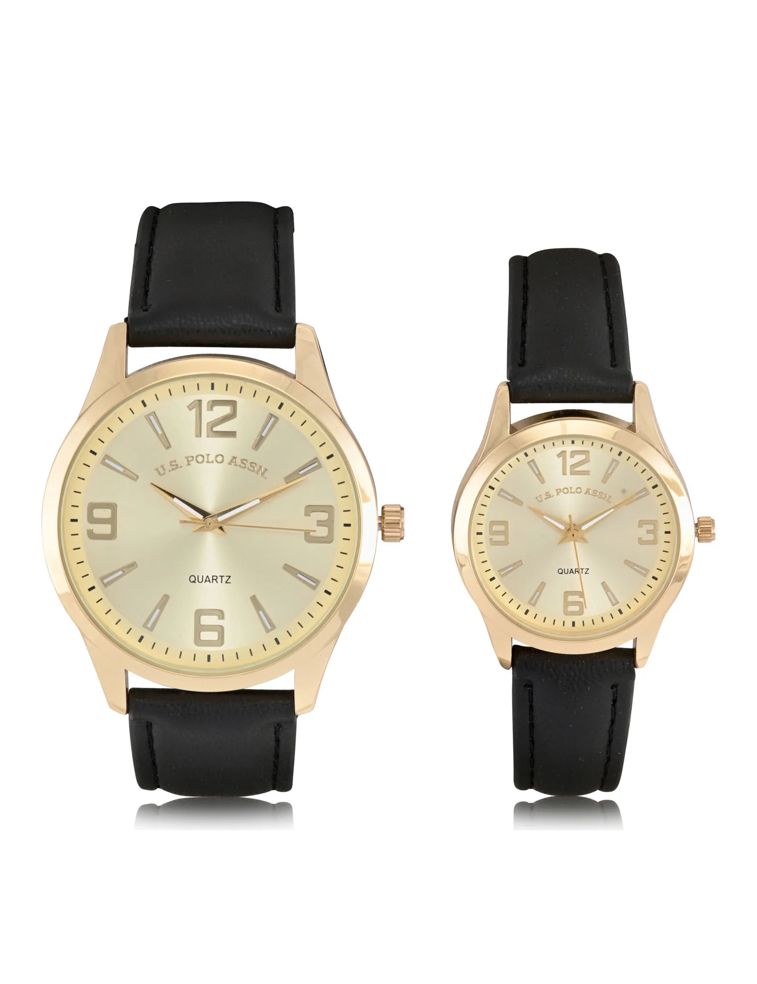 HIS AND HERS BLACK STRAP WATCH SET - Image 3