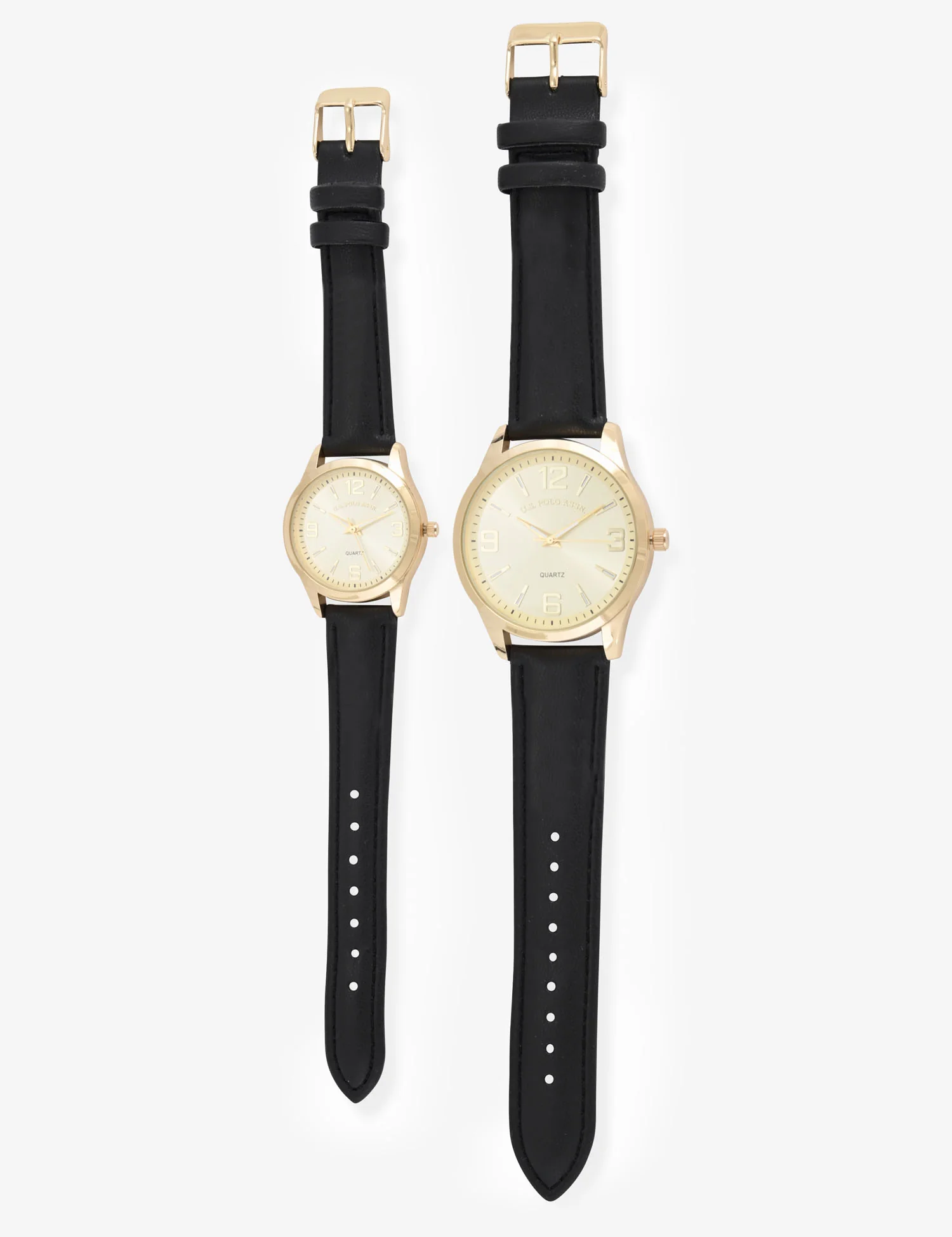 HIS AND HERS BLACK STRAP WATCH SET - Image 5
