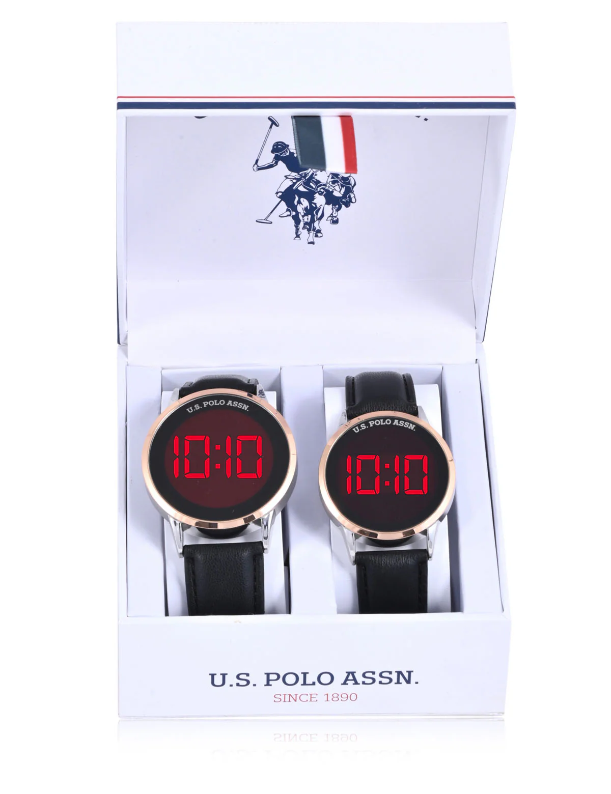 HIS AND HERS BLACK W ROSE ACCT LED WATCH SET - Image 2