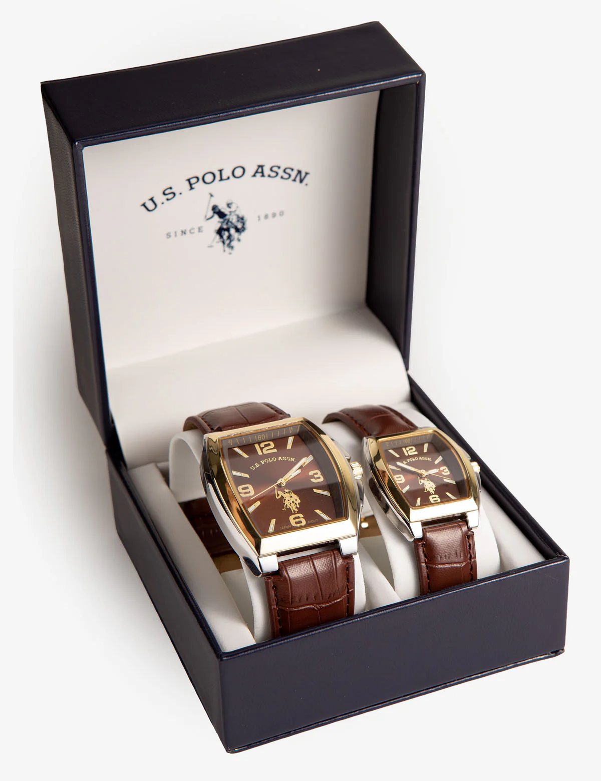 His and Hers Brown Strap Watch Set