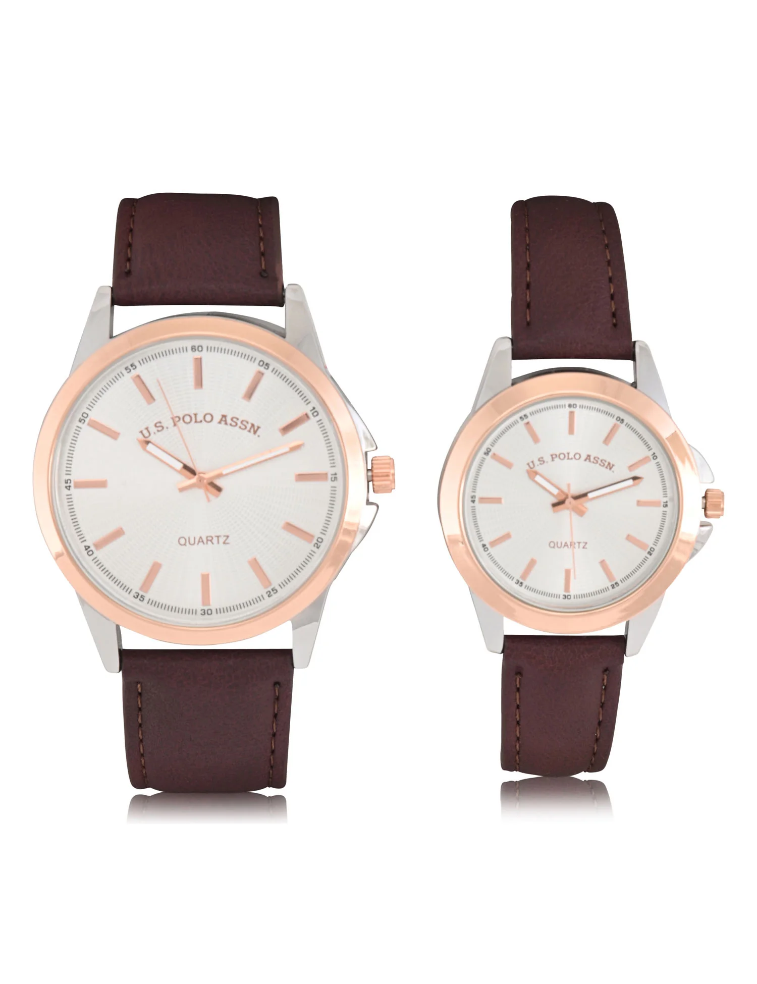 HIS AND HERS BROWN STRAP WATCH SET - Image 4