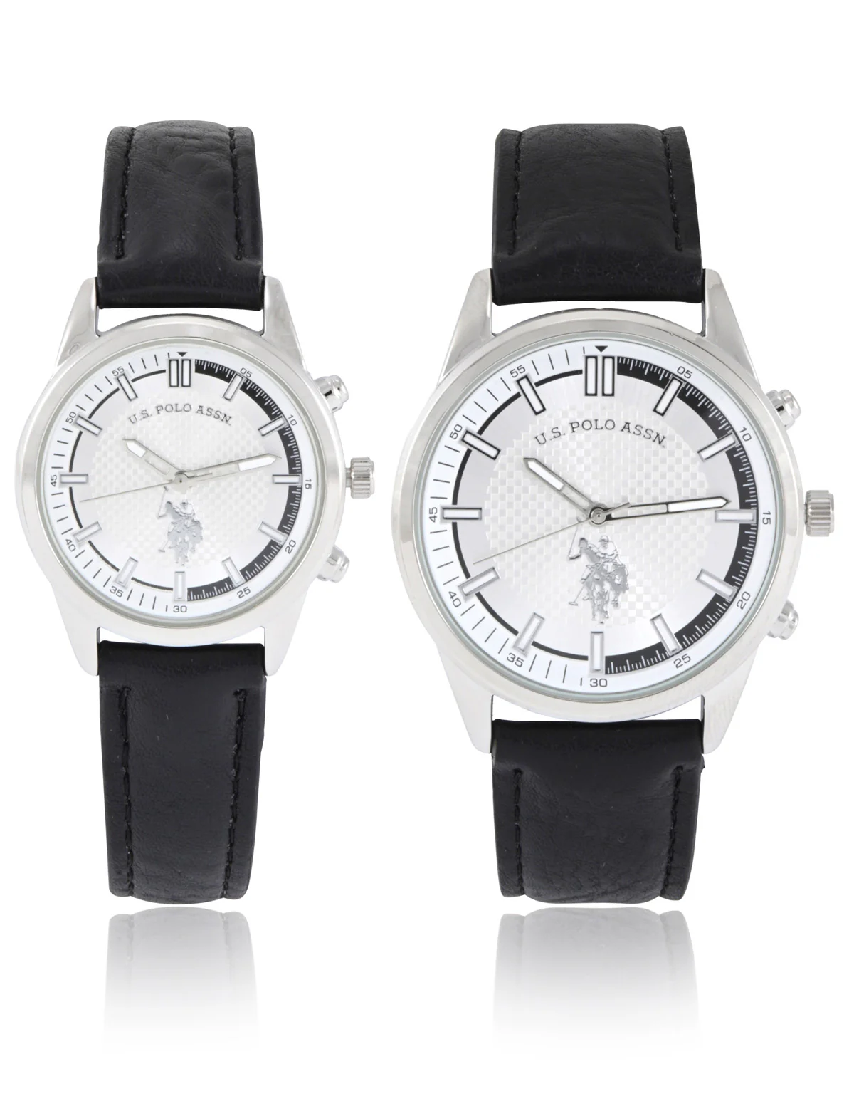HIS AND HERS CLASSIC BLACK STRAP WATCH SET - Image 2