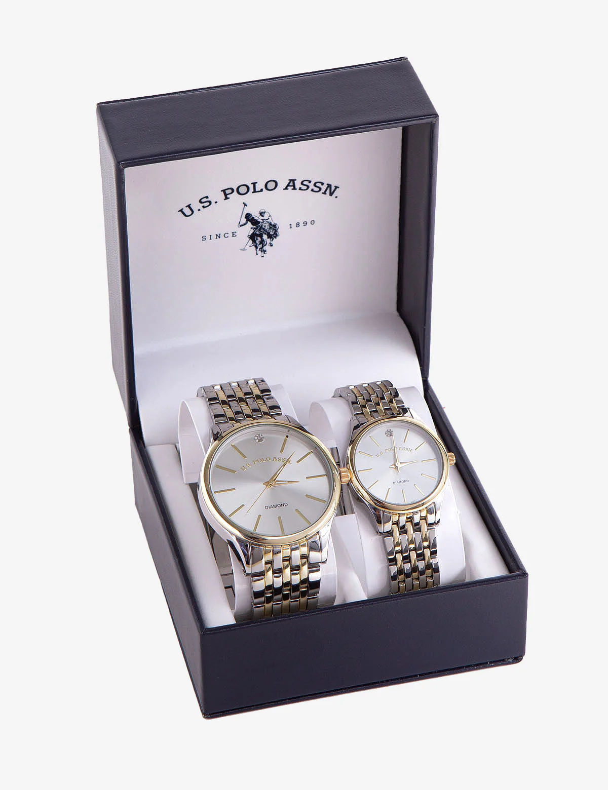 HIS AND HERS DIAMOND MARKER WATCH SET