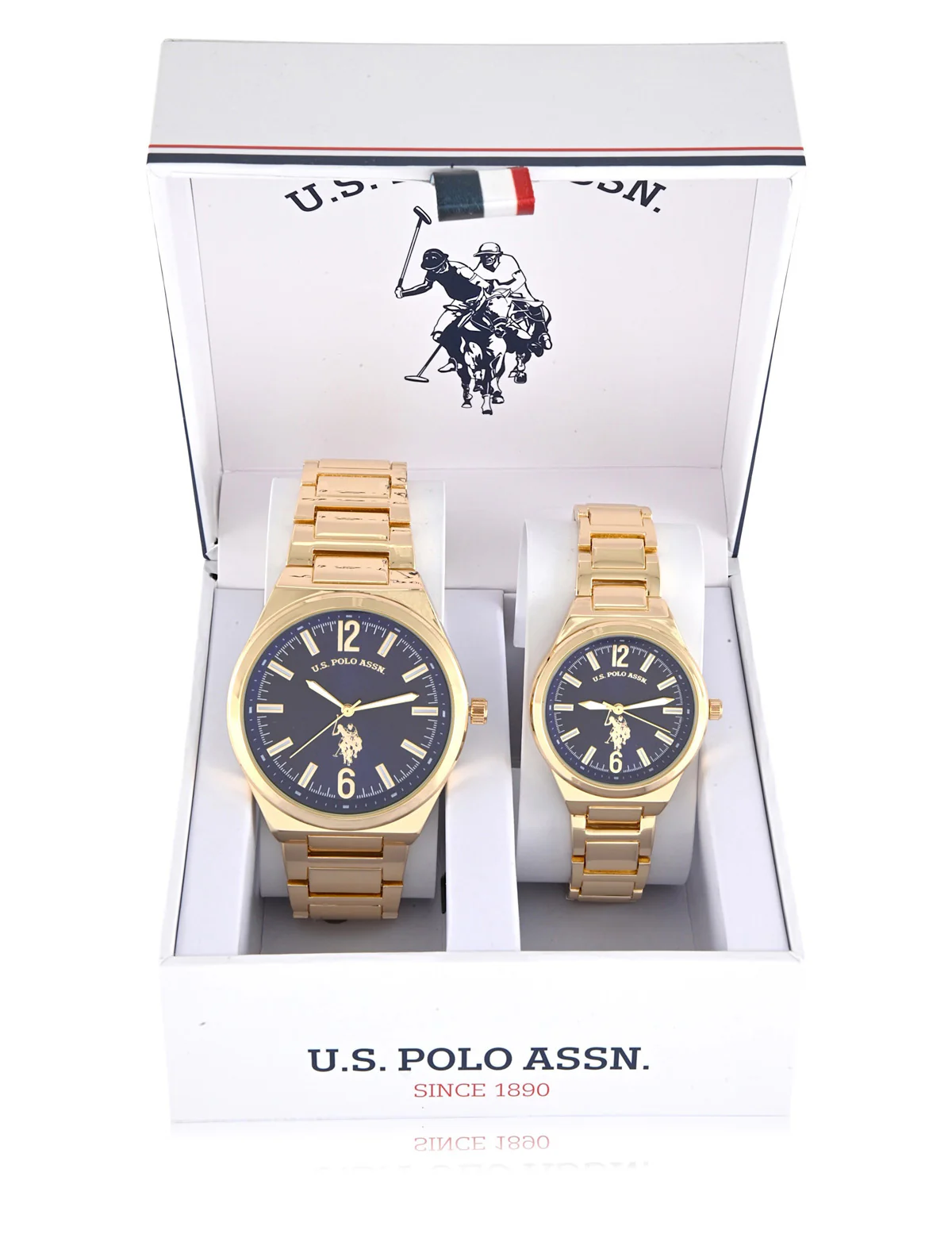 HIS AND HERS GOLD LINK WATCH SET