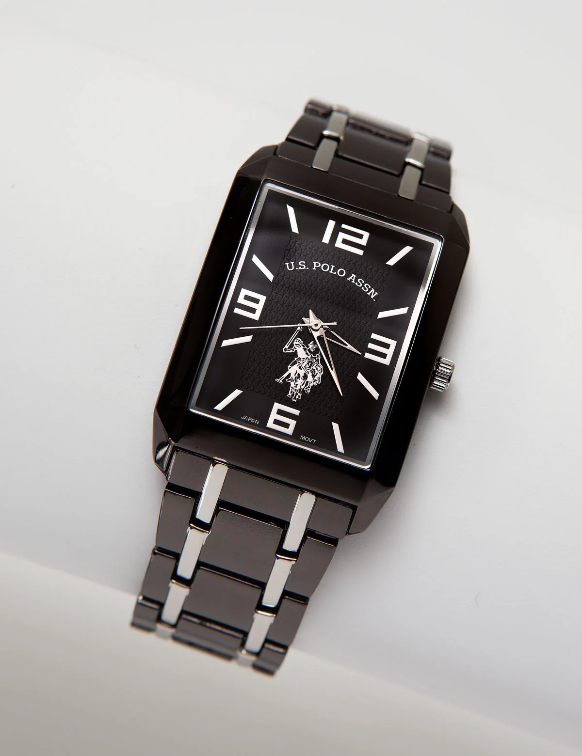 HIS AND HERS GUN METAL RECTANGULAR WATCH SET - Image 2