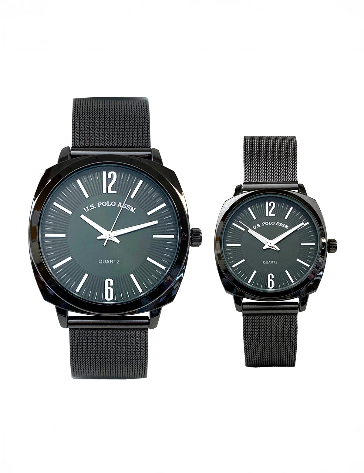 HIS AND HERS GUNMETAL MESH STRAP WATCH SET - Image 5