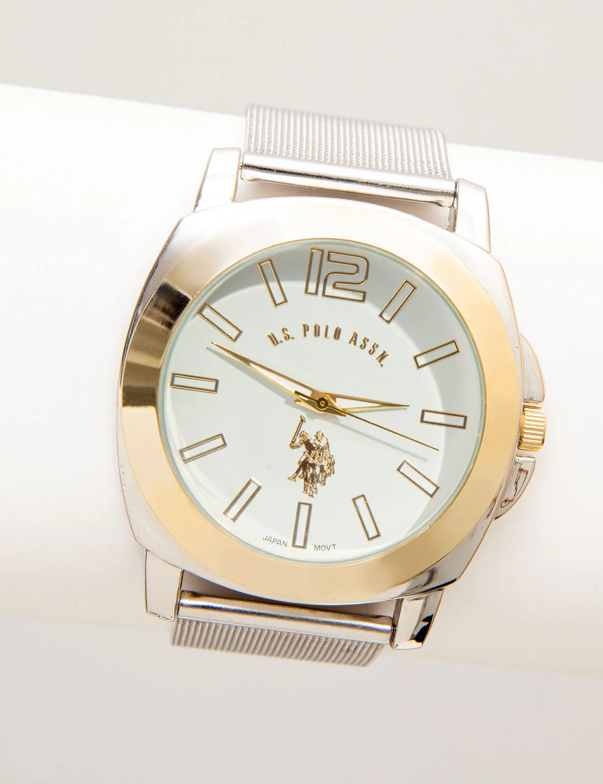 HIS AND HER'S MESH STRAP WITH GOLD BEZEL WATCH SET - Image 3