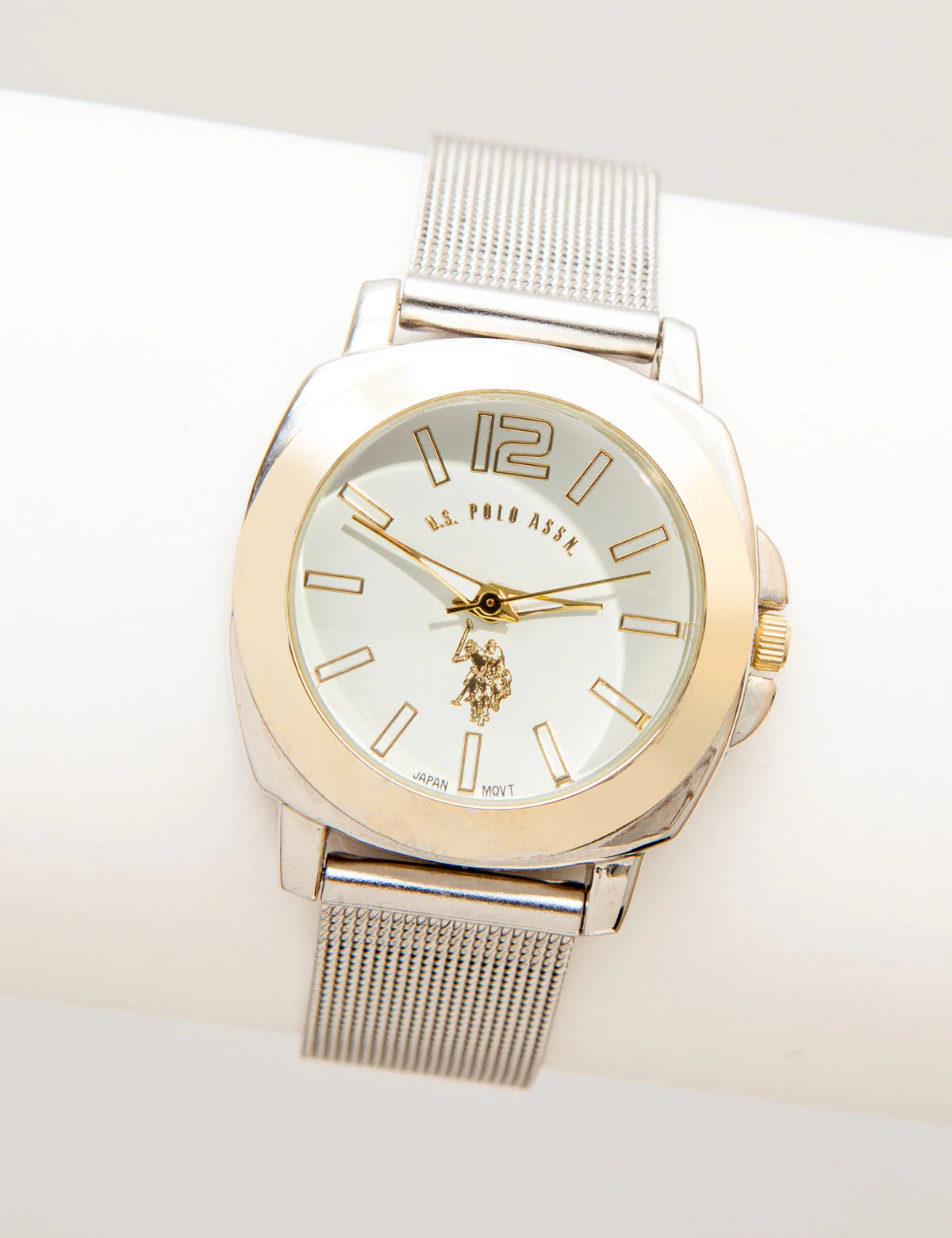 HIS AND HER'S MESH STRAP WITH GOLD BEZEL WATCH SET - Image 4
